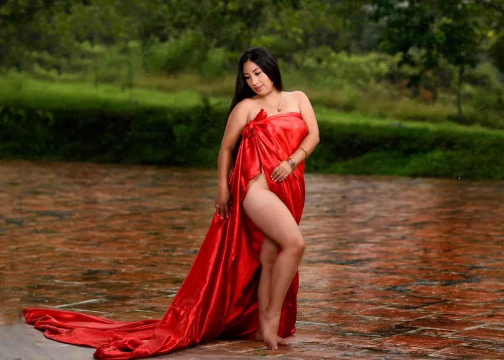 RouseBigBoobs red dress